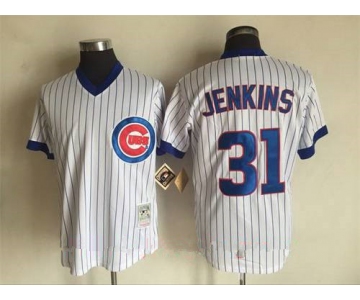 Men's Chicago Cubs #31 Fergie Jenkins White Pullover 1994 Cooperstown Collection Stitched MLB Jersey by Mitchell & Ness