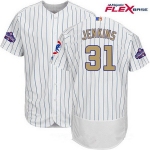 Men's Chicago Cubs #31 Fergie Jenkins White World Series Champions Gold Stitched MLB Majestic 2017 Flex Base Jersey