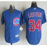 Men's Chicago Cubs #34 Jon Lester Alternate Blue 2015 MLB Cool Base Jersey