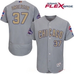 Men's Chicago Cubs #37 Brett Anderson Gray 2017 Gold Champion Flexbase Authentic Collection MLB Jersey