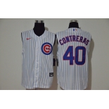 Men's Chicago Cubs #40 Willson Contreras White 2020 Cool and Refreshing Sleeveless Fan Stitched MLB Nike Jersey
