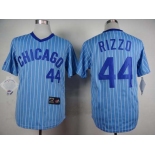 Men's Chicago Cubs #44 Anthony Rizzo 1988 Light Blue Majestic Jersey