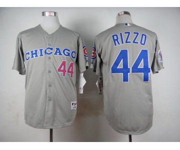 Men's Chicago Cubs #44 Anthony Rizzo 1990 Turn Back The Clock Gray Jersey W/1990 All-Star Patch