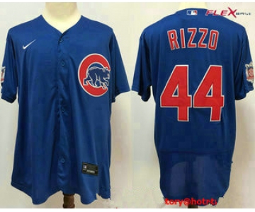 Men's Chicago Cubs #44 Anthony Rizzo Blue Stitched MLB Flex Base Nike Jersey