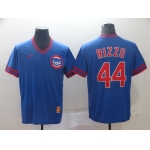 Men's Chicago Cubs #44 Anthony Rizzo Blue Throwback Jersey