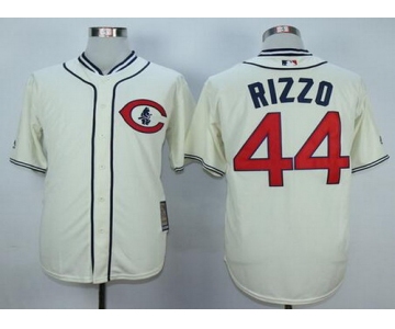 Men's Chicago Cubs #44 Anthony Rizzo Cream 1929 Majestic Cooperstown Collection Throwback Jersey