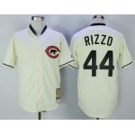 Men's Chicago Cubs #44 Anthony Rizzo Cream Turn Back the Clock Stitched MLB Majestic Cooperstown Collection Jersey