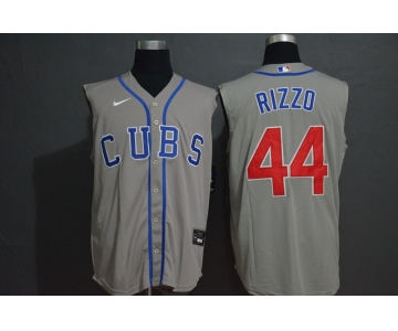 Men's Chicago Cubs #44 Anthony Rizzo Grey 2020 Cool and Refreshing Sleeveless Fan Stitched MLB Nike Jersey