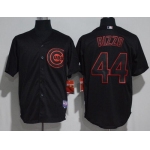 Men's Chicago Cubs #44 Anthony Rizzo Lights Out Black Fashion Stitched MLB Majestic Cool Base Jersey