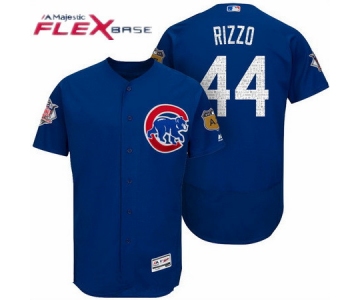 Men's Chicago Cubs #44 Anthony Rizzo Royal Blue 2017 Spring Training Stitched MLB Majestic Flex Base Jersey