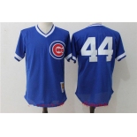 Men's Chicago Cubs #44 Anthony Rizzo Royal Blue Throwback Mesh Batting Practice Stitched MLB Mitchell & Ness Jersey