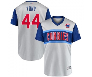 Men's Chicago Cubs 44 Anthony Rizzo Tony Gray 2019 MLB Little League Classic Player Jersey