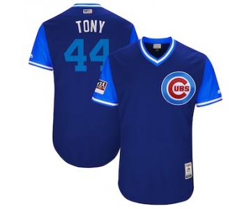 Men's Chicago Cubs 44 Anthony Rizzo Tony Majestic Royal 2018 Players' Weekend Authentic Jersey