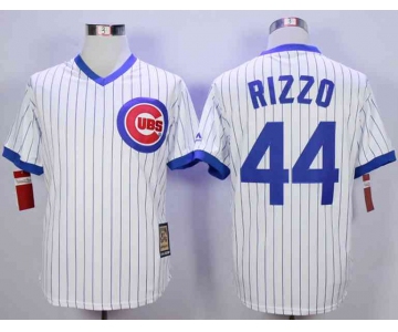 Men's Chicago Cubs #44 Anthony Rizzo White Throwback Jersey