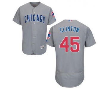 Men's Chicago Cubs #45 Presidential Candidate Hillary Clinton Gray Jersey