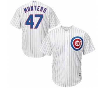 Men's Chicago Cubs 47 Miguel Montero Majestic White Home Cool Base Player Jersey