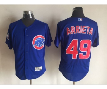 Men's Chicago Cubs #49 Jake Arrieta Blue 2016 Flexbase Majestic Baseball Jersey