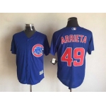 Men's Chicago Cubs #49 Jake Arrieta Blue Alternate 2015 MLB Cool Base Jersey