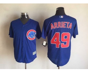 Men's Chicago Cubs #49 Jake Arrieta Blue Alternate 2015 MLB Cool Base Jersey