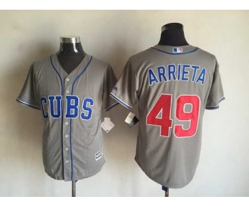 Men's Chicago Cubs #49 Jake Arrieta Gray Alternate 2015 MLB Cool Base Jersey