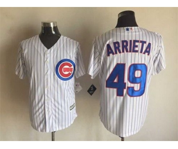 Men's Chicago Cubs #49 Jake Arrieta White Home 2015 MLB Cool Base Jersey