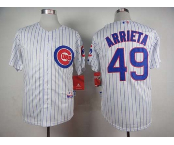 Men's Chicago Cubs #49 Jake Arrieta White Jersey