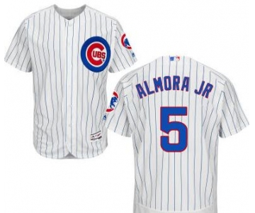 Men's Chicago Cubs #5 Albert Almora Jr White Home Cool Base Majestic Baseball Jersey