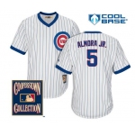 Men's Chicago Cubs #5 Albert Almora Jr. White Pullover 1968-69 Cooperstown Collection Cool Base Jersey