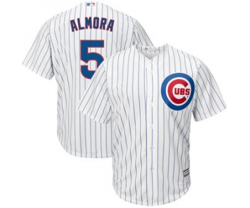 Men's Chicago Cubs 5 Albert Almora Majestic Home White Cool Base Replica Player Jersey