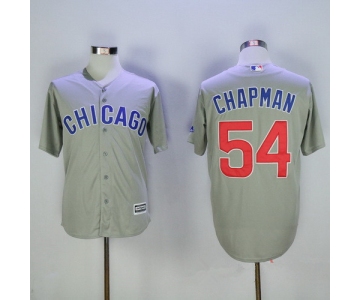 Men's Chicago Cubs #54 Aroldis Chapman Gray Road Stitched MLB Majestic Cool Base Jersey