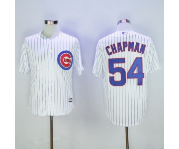 Men's Chicago Cubs #54 Aroldis Chapman White Home Stitched MLB 2016 Majestic Flex Base Jersey