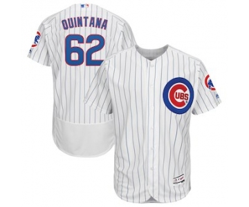 Men's Chicago Cubs 62 Jose Quintana Majestic White Flex Base Authentic Collection Player Jersey