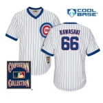 Men's Chicago Cubs #66 Munenori Kawasaki White Pullover 1968-69 Cooperstown Collection Cool Base Jersey