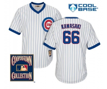 Men's Chicago Cubs #66 Munenori Kawasaki White Pullover 1968-69 Cooperstown Collection Cool Base Jersey