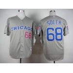 Men's Chicago Cubs #68 Jorge Soler 1990 Turn Back The Clock Gray Jersey With 1990 All-Star Patch