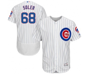 Men's Chicago Cubs 68 Jorge Soler Majestic Home White Flex Base Authentic Collection Player Jersey