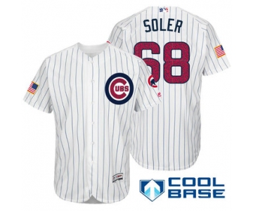 Men's Chicago Cubs #68 Jorge Soler White Stars & Stripes Fashion Independence Day Stitched MLB Majestic Cool Base Jersey