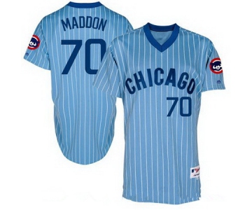 Men's Chicago Cubs #70 Joe Maddon 1988 Light Blue Pullover Cooperstown Collection Stitched MLB Jersey By Majestic