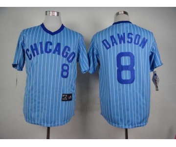 Men's Chicago Cubs #8 Andre Dawson 1988 Light Blue Majestic Jersey