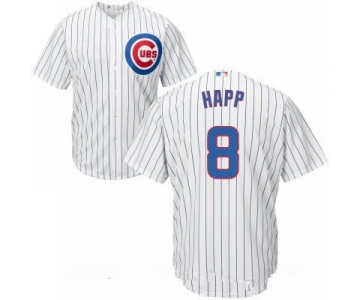 Men's Chicago Cubs #8 Ian Happ White Home Stitched MLB Majestic Cool Base Jersey