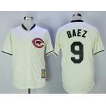 Men's Chicago Cubs #9 Javier Baez Cream Turn Back the Clock Stitched MLB Majestic Cooperstown Collection Jersey
