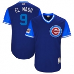 Men's Chicago Cubs 9 Javier Baez El Mago Majestic Roya 2018 Players' Weekend Authentic Jersey