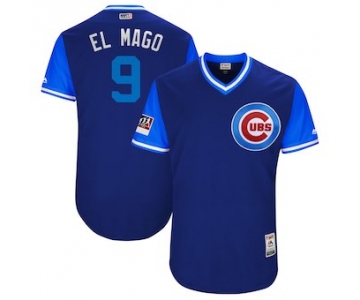 Men's Chicago Cubs 9 Javier Baez El Mago Majestic Roya 2018 Players' Weekend Authentic Jersey