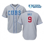 Men's Chicago Cubs #9 Javier Baez Gray Alternate Cool Base Jersey By Majestic