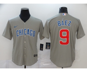 Men's Chicago Cubs #9 Javier Baez Gray Stitched MLB Cool Base Nike Jersey