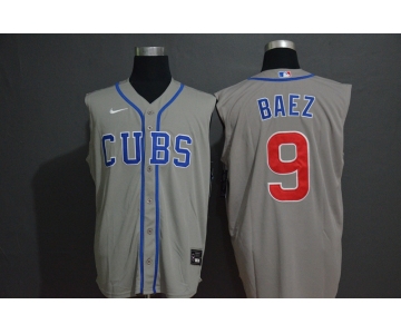 Men's Chicago Cubs #9 Javier Baez Grey 2020 Cool and Refreshing Sleeveless Fan Stitched MLB Nike Jersey