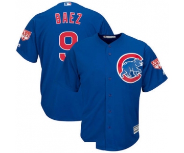 Men's Chicago Cubs 9 Javier Baez Royal 2019 Spring Training Cool Base Jersey