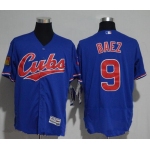 Men's Chicago Cubs #9 Javier Baez Royal Blue 1994 Turn Back The Clock Stitched MLB Majestic Flex Base Jersey