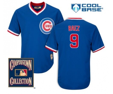 Men's Chicago Cubs #9 Javier Baez Royal Blue Pullover 1994 Cooperstown Collection Cool Base Jersey