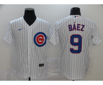 Men's Chicago Cubs #9 Javier Baez White Stitched MLB Cool Base Nike Jersey